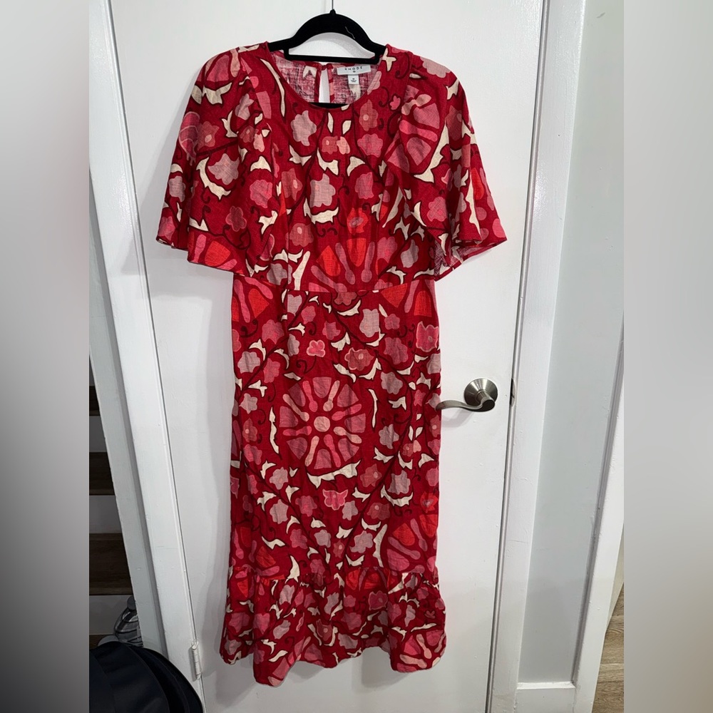 RHODE x Target Zinnia Floral Bell Sleeve Midi Dress Size 10 - Picture 5 of 11